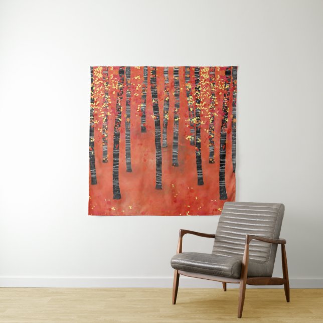 Birch Forest Landscape Tapestry (In Situ)
