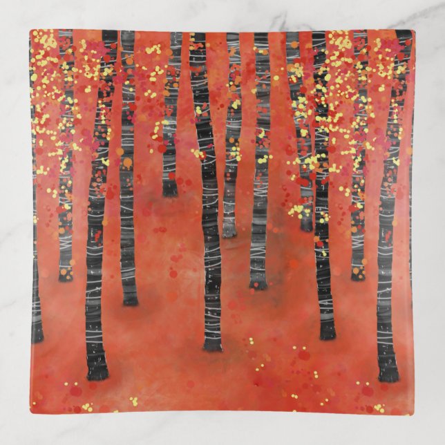 Birch Forest Landscape Trinket Tray (Front)