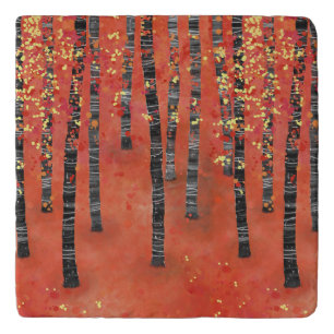 Birch Forest Landscape Trivet