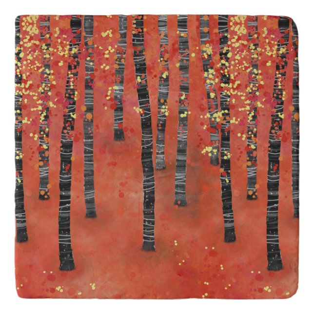 Birch Forest Landscape Trivet (Front)