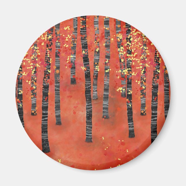 Birch Forest Red Magnet (Front)