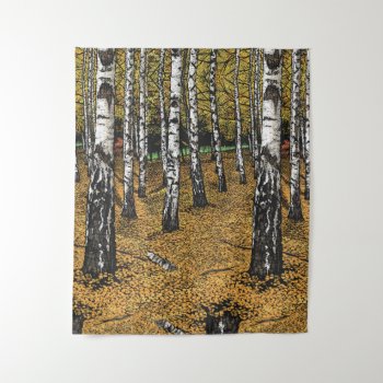 Birch Forest Tapestry by timfoleyillo at Zazzle