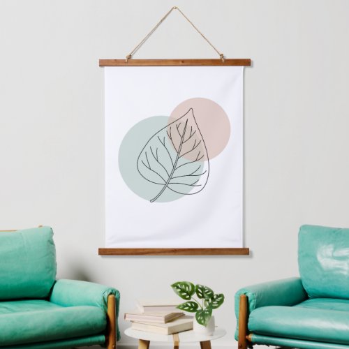 Birch Leaf Minimalist Framed  Hanging Tapestry