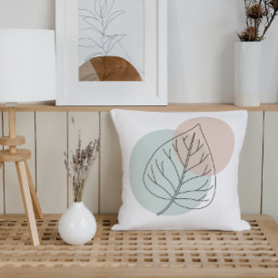 Birch Leaf Minimalist Throw Pillow