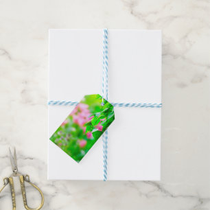 Birch leaves tulip flowers customizable gift tags