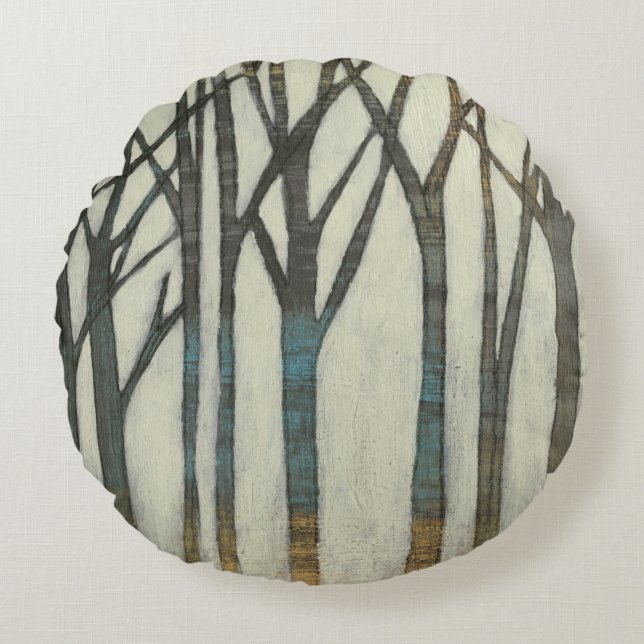 Birch Line I Round Pillow (Front)