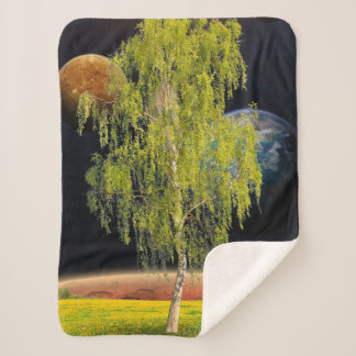 Birch of Two Worlds Sherpa Blanket