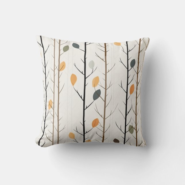 Birch Pattern Throw Pillow (Front)