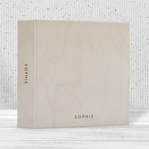 Birch Plywood Light Wood Grain Modern 3 Ring Binder