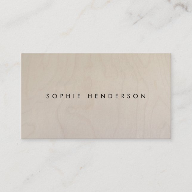Birch Plywood | Light Wood Grain Modern Business Card (Front)