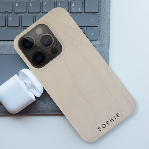 Birch Plywood  Light Wood Grain Modern iPhone 15 Pro Case