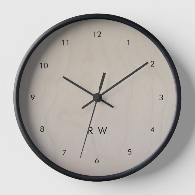Birch Plywood | Light Wood Grain Modern Clock (Front)