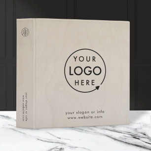 Birch Plywood Logo   Business Modern Wood Grain 3 Ring Binder