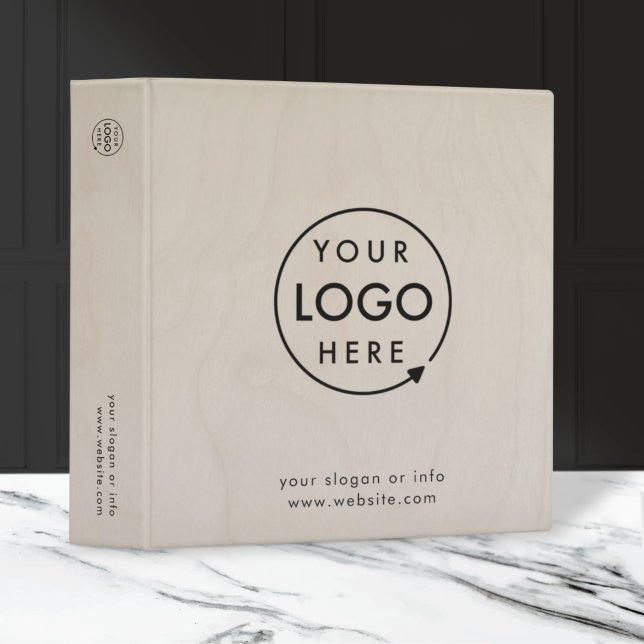 Birch Plywood Logo | Business Modern Wood Grain 3 Ring Binder (Creator Uploaded)