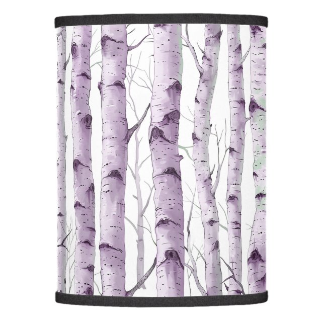 Birch purple white pattern lamp shade (Front)