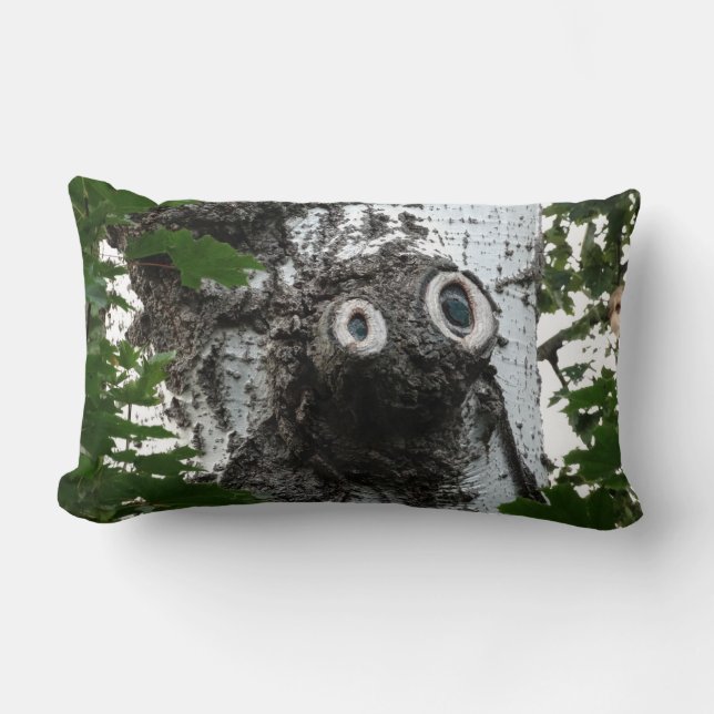Birch Soul Tree Magic Face Photo Lumbar Pillow (Front)