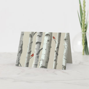 Birch Tree and Red Cardinals Thank You