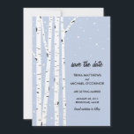 Birch Tree and Snow Save the Date Invitation<br><div class="desc">Birch trees with gentle snow falling amongst them. Perfect for your winter wedding. A perfect trendy yet modern design all your guests will love. If you have any questions on this design or want a color change please email me paula@labellarue.com</div>