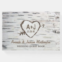 Birch Tree Bark Country Rustic Wedding Guest Book