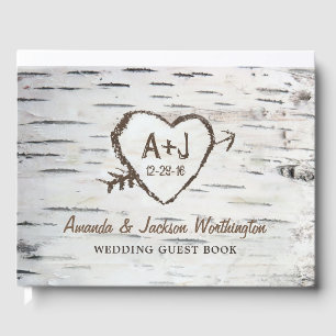 Birch Tree Bark Country Rustic Wedding Guest Book