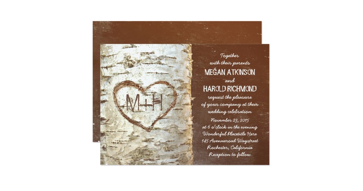 Birch Bark Wedding Invitations 10