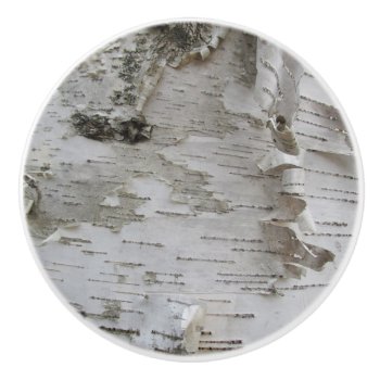 Birch Tree Bark Peeled Old Photo Art Ceramic Knob by warrior_woman at Zazzle
