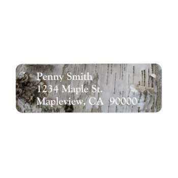 Birch Tree Bark Peeled Old Photo Art Label by warrior_woman at Zazzle