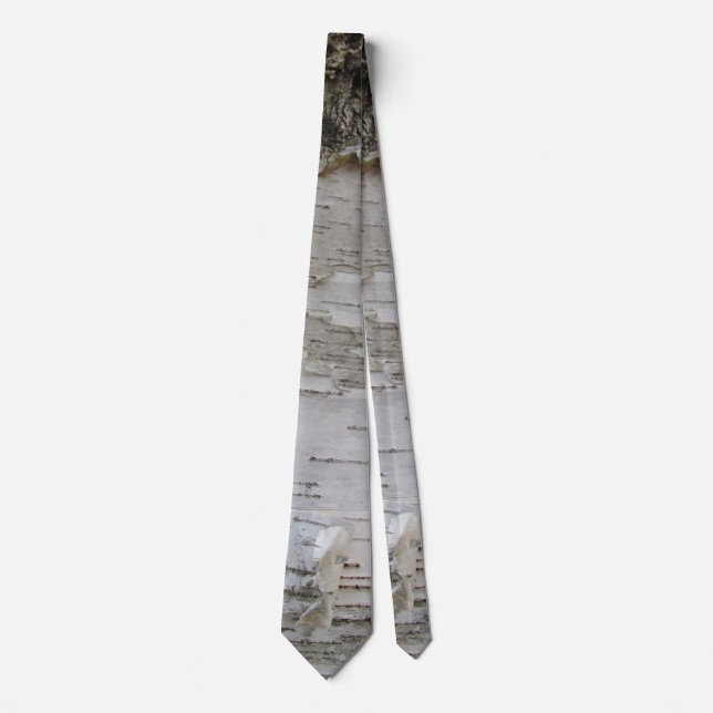 Birch Tree Bark Peeled Old Photo Art Neck Tie (Front)