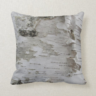 Birch Tree Bark Peeled Old Photo Art Throw Pillow