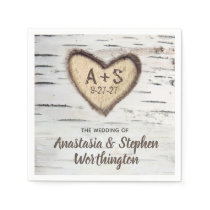 Birch Tree Bark Rustic Country Wedding Napkins