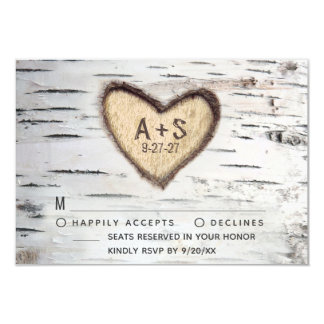 Birch Tree Bark Rustic Country Wedding RSVP Cards