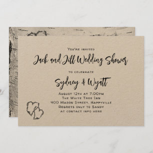 Birch Tree Bark Wedding Shower Invitations