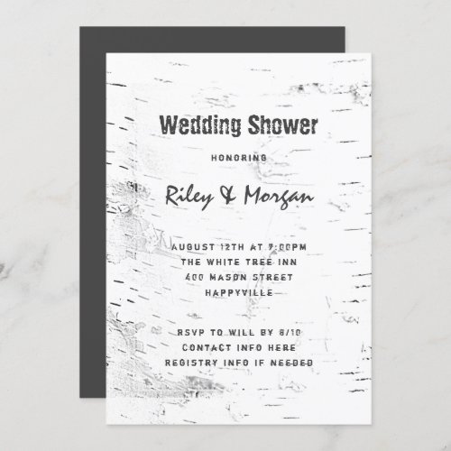Birch Tree Bark Wedding Shower Invitations