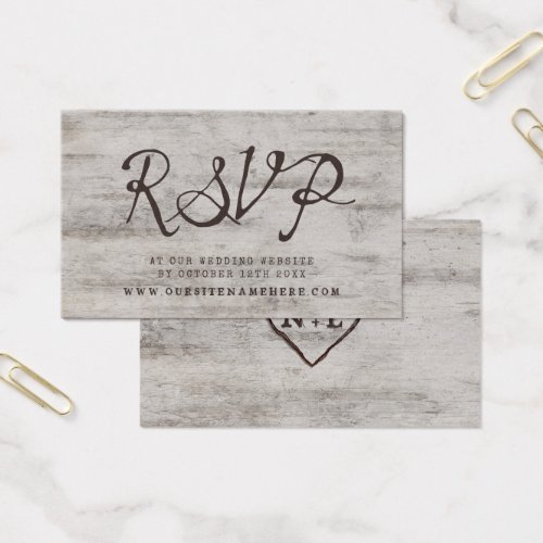 Birch Tree Bark Wedding Website RSVP Insert Cards