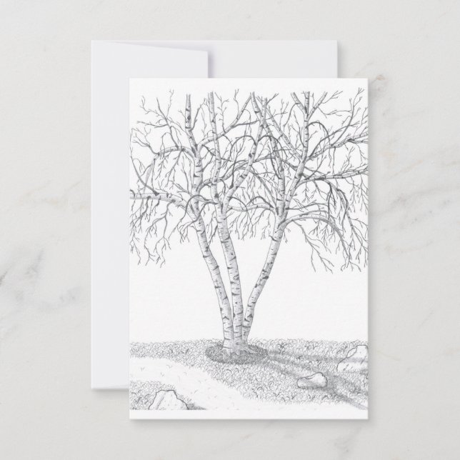 Birch Tree Blank Note Card-#2 (Front)
