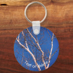Birch Tree Blue Sky Nature Personalized Keychain