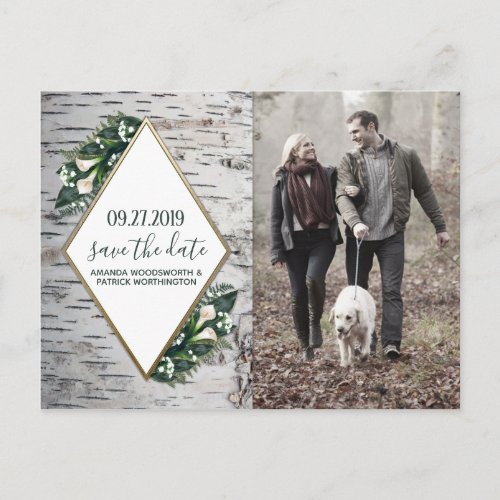 Birch Tree Botanical Wedding Save the Date Cards