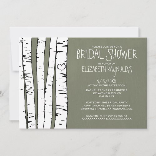 Birch Tree Bridal Shower Invitations