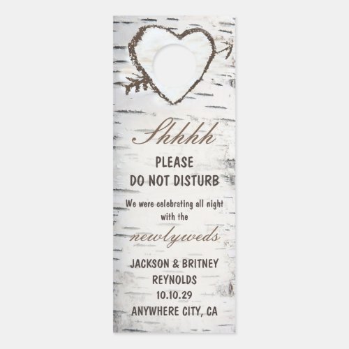 Birch Tree Do Not Disturb Wedding Sign Door Hanger