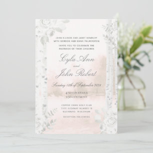 Birch Tree Forest Blush Wedding Invitation