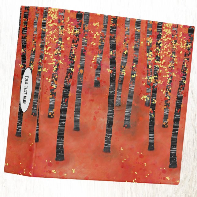 Birch Tree Forest Landscape 3 Ring Binder (Birch or Aspen tree forest art 3 ring binder)