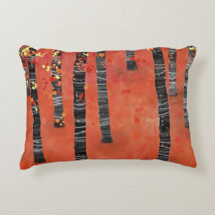 Birch Tree Forest Landscape Accent Pillow