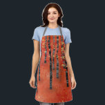 Birch Tree Forest Landscape Apron<br><div class="desc">A modern landscape painting of a birch or aspen tree forest in the autumn in rich tones of red,  orange and yellow.</div>