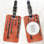 Birch Tree Forest Landscape Custom Name Luggage Tag<br><div class="desc">A modern landscape painting of a birch or aspen tree forest in the autumn in rich tones of red,  orange and yellow.
Change the contact details on the back.</div>