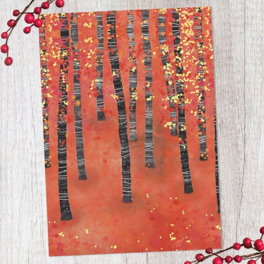 Birch Tree Forest Landscape Flat Card