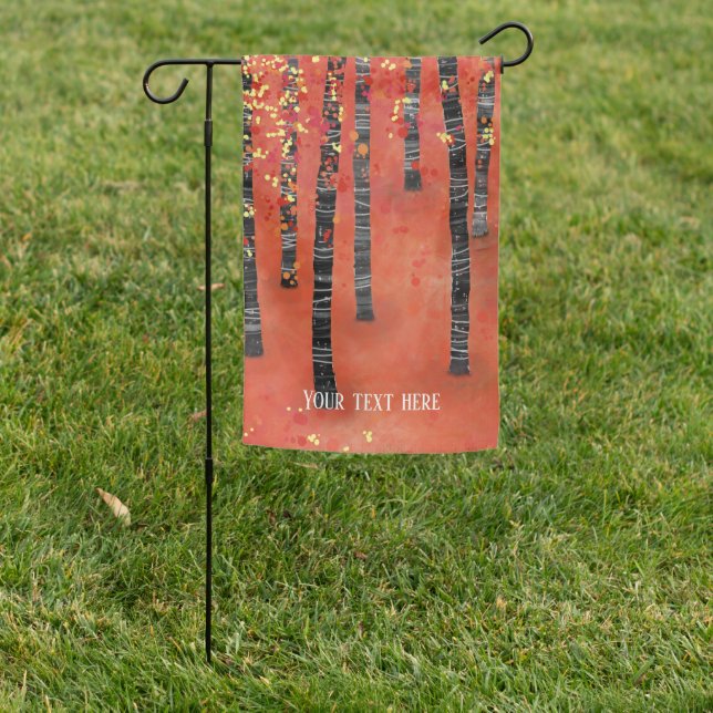Birch Tree Forest Landscape Garden Flag (In SItu)