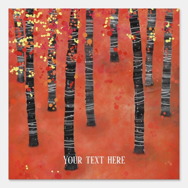 Birch Tree Forest Landscape Sign (Front)