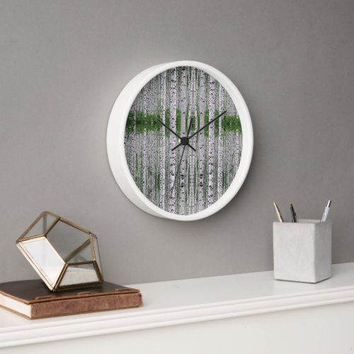 Birch Tree Forest Nature Clock