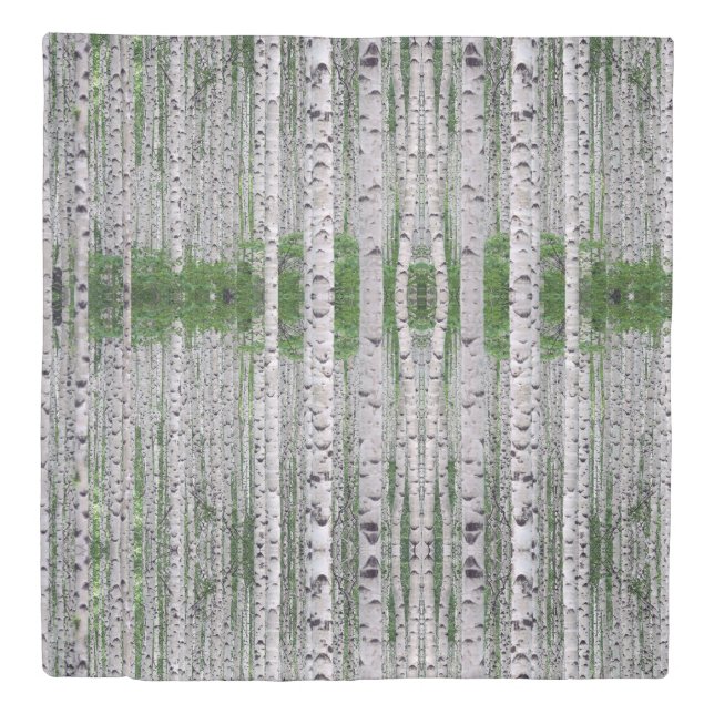 Birch Tree Forest Nature Duvet Cover (Front)
