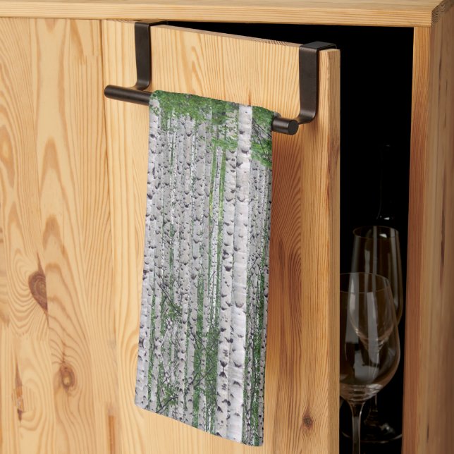 Birch Tree Forest Nature Kitchen Towel (Thirds Fold)